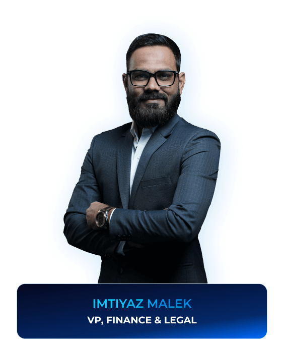 AM Infoweb leadership profile of Imtiyaz Malek, VP of Finance and Legal.